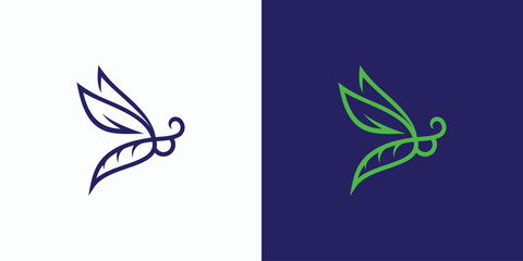 A combination logo that combines leaf and bee shapes with transparency effects. Icon for business, environment, agriculture, and personal branding.