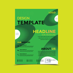 green gradient color flyer design template