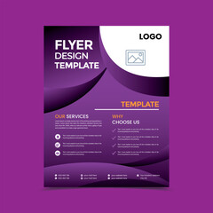 purple gradient color flyer template design