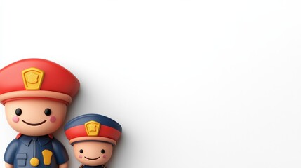 Fototapeta premium Two cartoon characters, one of which is a police officer