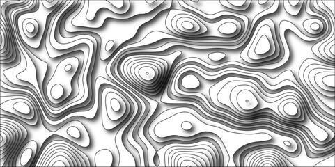 Abstract Topographic map with Geographic mountain relief. Multi layered paper art waves background & Metal plates concept. Vector Topographic canyon geometric texture with curved layers & beautiful