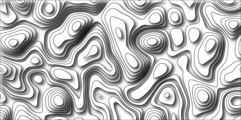Abstract Topographic map with Geographic mountain relief. Multi layered paper art waves background & Metal plates concept. Vector Topographic canyon geometric texture with curved layers & beautiful