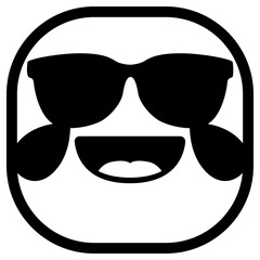 Rofl Sunglasses Emoji Icon. Simple Smiley Vector Illustration.