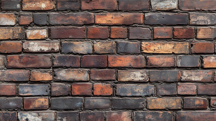 Obraz premium Vintage Brick Wall with Dark Weathered Surface