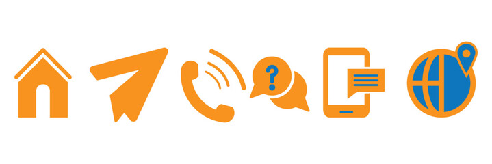Contact us icon set. Business web icons. Vector