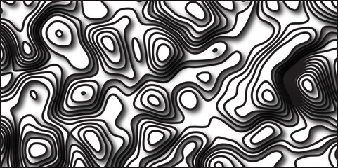 Abstract Topographic map with Geographic mountain relief. Multi layered paper art waves background & Metal plates concept. Vector Topographic canyon geometric texture with curved layers & beautiful