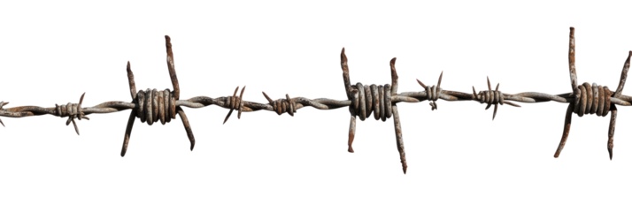 Barbed wire isolated Png, transparent without background.