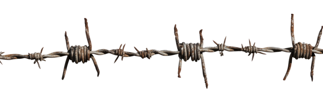 Barbed wire isolated Png, transparent without background. - Powered by Adobe