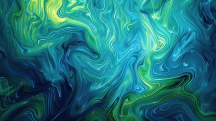 Abstract Swirling Blue and Green
