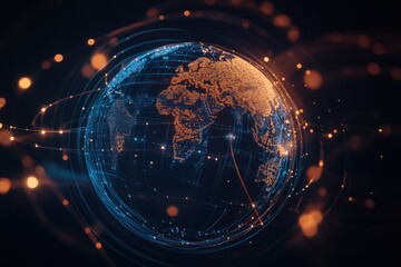 A Digital Representation of Earth with Interconnected Lines