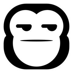 Simple monkey head emoji icon