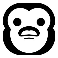 Simple monkey head emoji icon