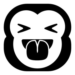 Simple monkey head emoji icon