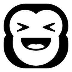 Simple monkey head emoji icon