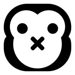 Simple monkey head emoji icon