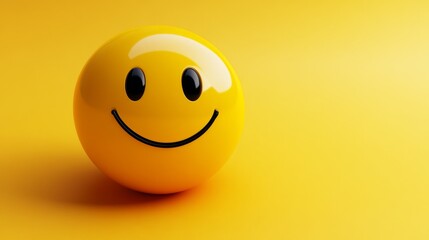 Fototapeta premium A yellow smiley face is sitting on a yellow background
