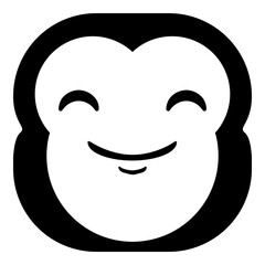 Simple monkey head emoji icon