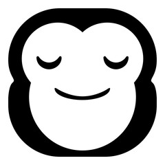 Fototapeta premium Simple monkey head emoji icon