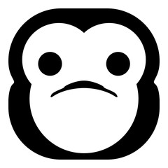 Simple monkey head emoji icon