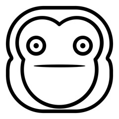 Obraz premium Wondering Monkey Emoji. Simple Ape Smiley Icon.