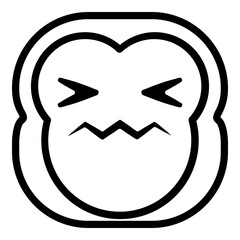 Hurt Monkey Emoji. Simple Ape Smiley Icon.