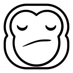 No Face Monkey Emoji. Simple Ape Smiley Icon.