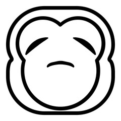 Tired Monkey Emoji. Simple Ape Smiley Icon.