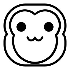 Uwu Monkey Emoji. Simple Ape Smiley Icon.