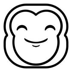 Fototapeta premium Happy Smile Monkey Emoji. Simple Ape Smiley Icon.