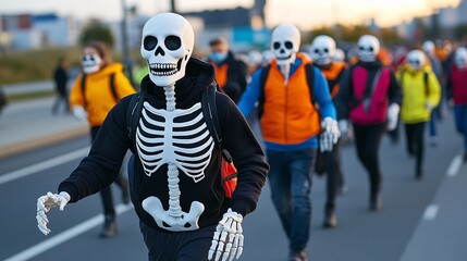 Creepy Skeleton Parade at Halloween Festival