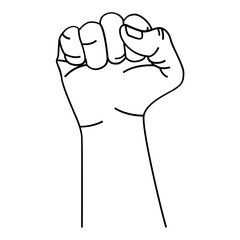 Fist Hand Sign Illustration. Simple Gesture Vector Symbol.