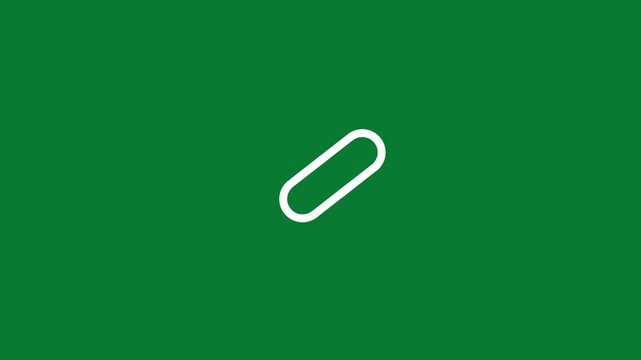 White Working Link Icon Isolated on Black Background. 4K Ultra HD Video Motion Graphic Animation.