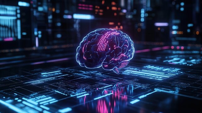 Digital Brain Representing AI Learning and Computing