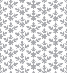 Wallpaper in Baroque style, damask. A seamless vector in white background.