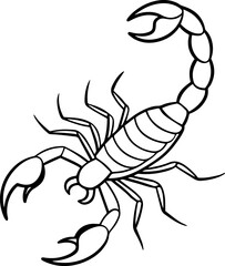 scorpion coloring page line art vector illustration