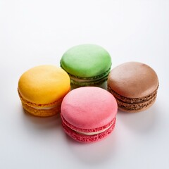 Fototapeta premium colorful macarons and white background 