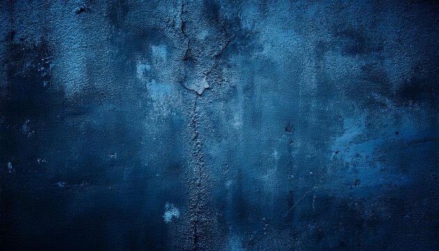 Detail of old distessed dark blue wall, grungy background or texture