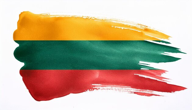 水彩画のリトアニアの国旗(Watercolor Lithuania flag.)

