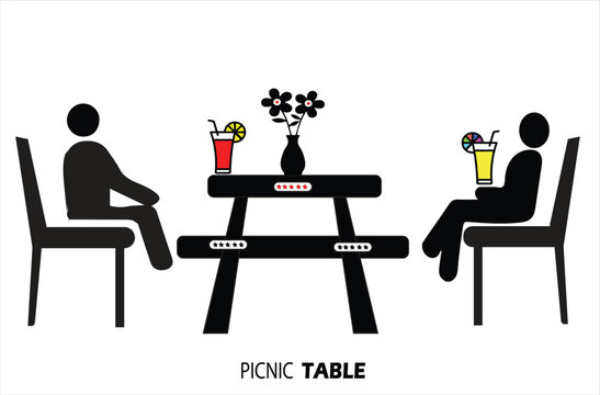 Picnic Table vector image with vace isolated on white background