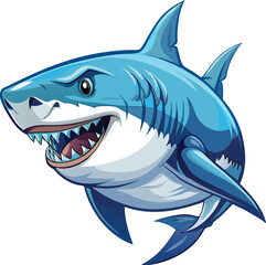 Fototapeta premium Shark mascot vector sticker design