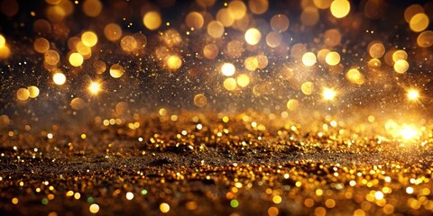 Golden Glitter Delight Festive Macro View of Shimmering Texture, Luxurious Celebration Background for Luxury Design Projects