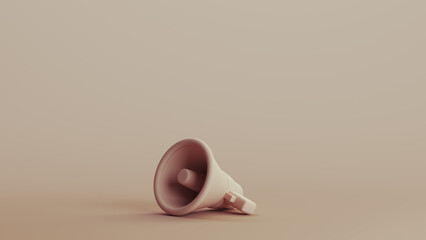 Beige megaphone loudspeaker speaker horn communication monochrome social justice protest neutral colour skin tones background	
