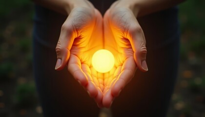  Hands cradling a glowing orb of light