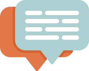 Obraz premium Two speech bubbles are overlapping, showing an ongoing conversation