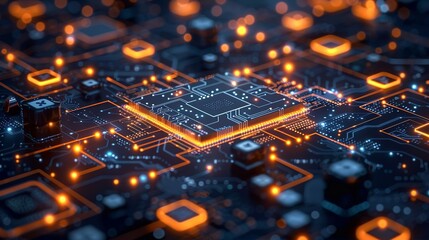 Cutting-edge photo-style illustration of machine learning models and artificial intelligence systems integrated with blockchain technology and virtual reality high resolution Illustration, in the