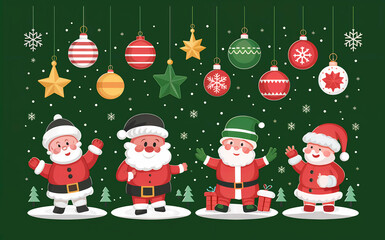 christmas background with santa claus, 4 santa coming to town