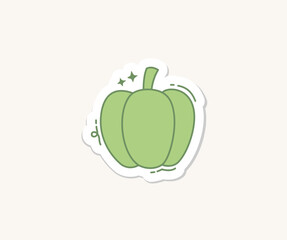 green pepper illustration sticker cartoon hand drawn style