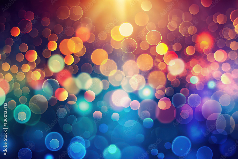 Poster a dazzling array of colorful bokeh lights sparkling against a dark background in a festive celebrati