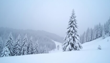Obraz premium Snowy serenity in the mountains