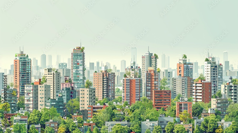 Canvas Prints Realistic image highlighting the impact of urban sprawl and overpopulation on public health and resource management emphasizing the importance of sustainable development. high resolution